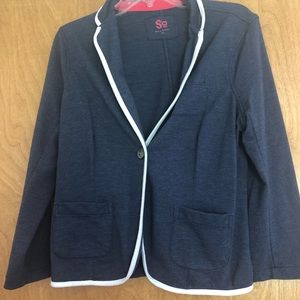 SO Navy Cotton Blazer
